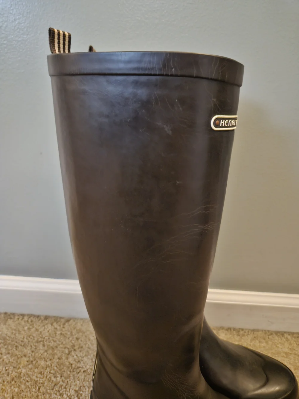 Henri Bendel Black Rain Boots - Tall Black Waterproof Boots Women's Size 9